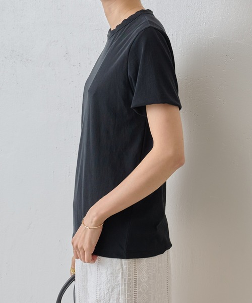 BEARDSLEY（ビアズリー）の「強撚Tシャツ（Tシャツ/カットソー・レディース・ホワイト/ブラック・FREE）」の19枚目の写真