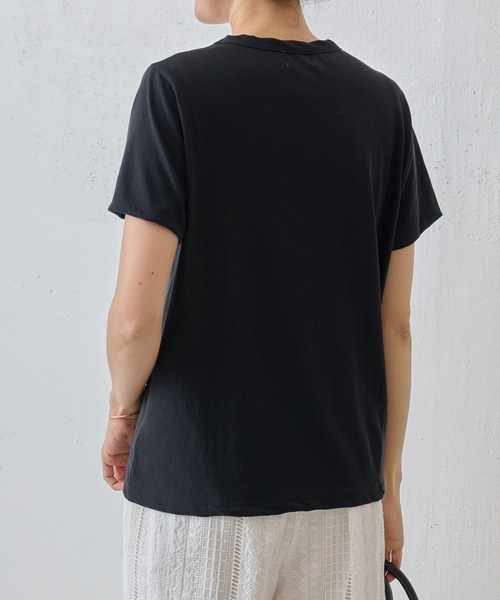 BEARDSLEY（ビアズリー）の「強撚Tシャツ（Tシャツ/カットソー・レディース・ホワイト/ブラック・FREE）」の4枚目の写真