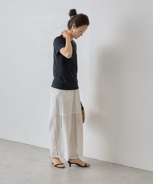 BEARDSLEY（ビアズリー）の「強撚Tシャツ（Tシャツ/カットソー・レディース・ホワイト/ブラック・FREE）」の12枚目の写真