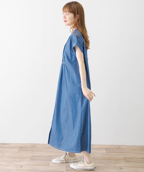 新品◆デニムピンタックヨークワンピース◆Sonny Label◆アーバンリサーチ セール】デニムピンタックヨークフレンチワンピース(508107104