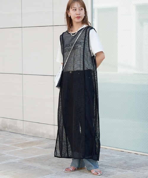 COLONY 2139(コロニートゥーワンスリーナイン)の「前後2WAY / メッシュパイピングリボン付きワンピース(ワンピース・レディース・ブラック/ホワイト・FREE)」の15枚目の写真