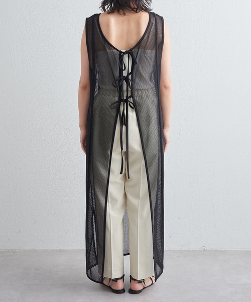 COLONY 2139(コロニートゥーワンスリーナイン)の「前後2WAY / メッシュパイピングリボン付きワンピース(ワンピース・レディース・ブラック/ホワイト・FREE)」の20枚目の写真