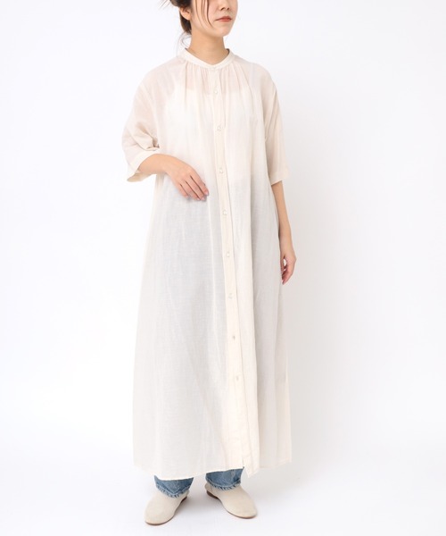 RNA-N(アールエヌエーエヌ)の「D1627 綿麻ダブルワッシャーシャツワンピース(シャツワンピース・レディース・ブラック/カーキブラウン/キナリ・MEDIUM)」の21枚目の写真