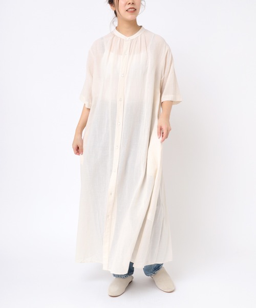 RNA-N(アールエヌエーエヌ)の「D1627 綿麻ダブルワッシャーシャツワンピース(シャツワンピース・レディース・ブラック/カーキブラウン/キナリ・MEDIUM)」の20枚目の写真