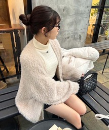 one after another NICE CLAUP | ふわモテあざと/フェザーロングカーディガン(カーディガン/ボレロ)