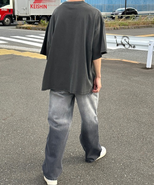 Perushu (ペルーシュ)スタッズ付きブラックデニムリジットデニム Perushu ジーンズ SILVER STUDDED RIGID DENIM/シルバースタッズ