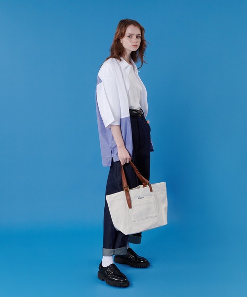 ONCILY（オンシェリー）の「CANVAS TOTE BAG / キャンバストートバッグ（トートバッグ・メンズ・アイボリー・FREE）」の4枚目の写真