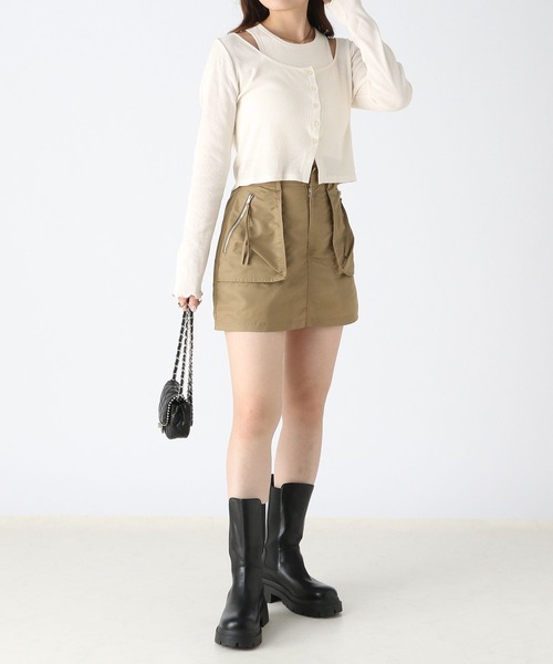 Heather（ヘザー）の「フロントZIPミニスカート 973811