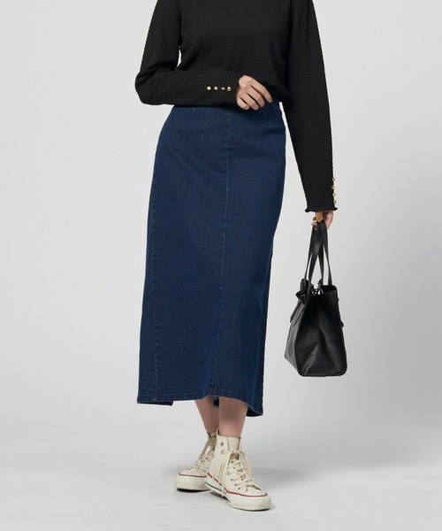 Right-on(ライトオン)の「【HONEYSUCKLE ROSE】ストレッチデニムタイトスカート(デニムスカート・レディース・ダークインディゴブルー・M/L)」の16枚目の写真