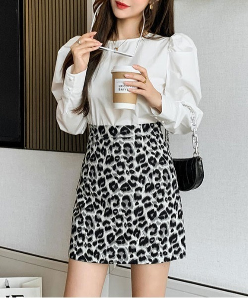 セール】【i-dare】レオパード ヒョウ柄 台形 ミニスカート（スカート