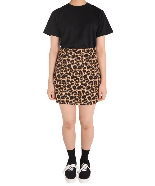 セール】【i-dare】レオパード ヒョウ柄 台形 ミニスカート（スカート
