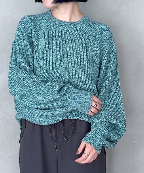 LEPSIM（レプシィム）の「7ゲージメランジプルオーバー　971243（ニット/セーター・レディース・グリーン/ブラック/イエロー・FREE）」の3枚目の写真