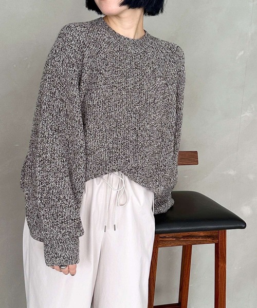 LEPSIM（レプシィム）の「7ゲージメランジプルオーバー　971243（ニット/セーター・レディース・グリーン/ブラック/イエロー・FREE）」の2枚目の写真