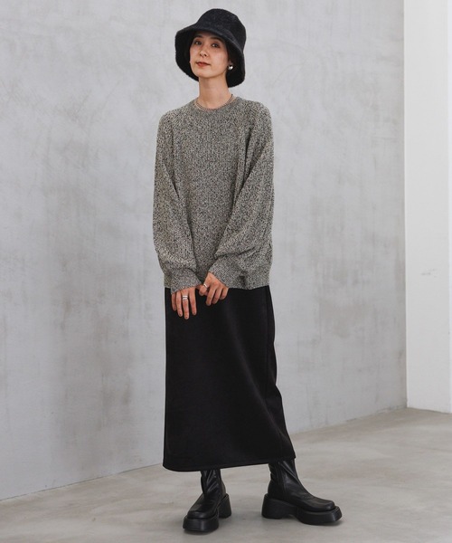 LEPSIM（レプシィム）の「7ゲージメランジプルオーバー　971243（ニット/セーター・レディース・グリーン/ブラック/イエロー・FREE）」の8枚目の写真