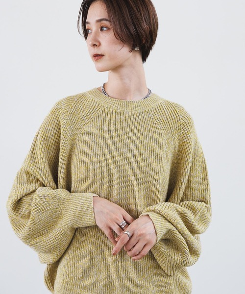 LEPSIM（レプシィム）の「7ゲージメランジプルオーバー　971243（ニット/セーター・レディース・グリーン/ブラック/イエロー・FREE）」の13枚目の写真