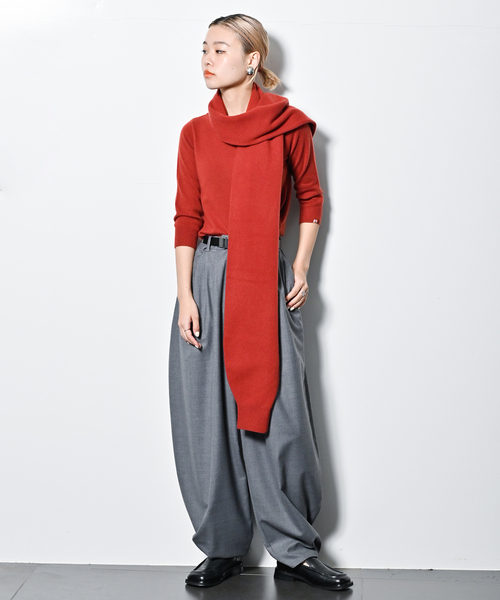 CITYSHOP(シティーショップ)の「VOLUME WOOL パンツ(スラックス・レディース・ブラック/グレー・36/38)」の12枚目の写真