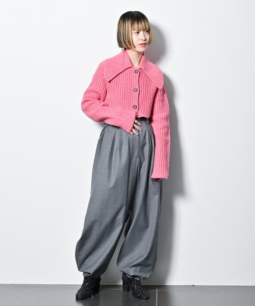 VALENTINO ミックスツイード スタッズ キュロット レッド 36 VALENTINO ミックスツイード スタッズ キュロット レッド 36
