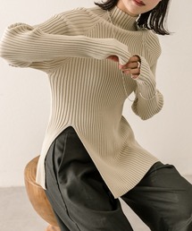 mystic | サイドスリットハイネックリブニット(ニット/セーター)