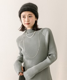 mystic | サイドスリットハイネックリブニット(ニット/セーター)
