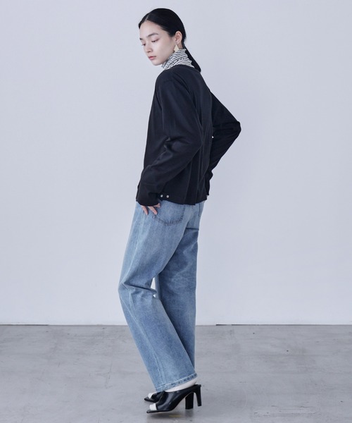 Fashion Letter（ファッションレター）の「【M-5L】パールボタンクルーネックカーデ（カーディガン/ボレロ・レディース・カーキ/ブラック/杢グレー/バーガンディー/チャコール・M～Ｌ/4L～5L/LL～3L）」の22枚目の写真