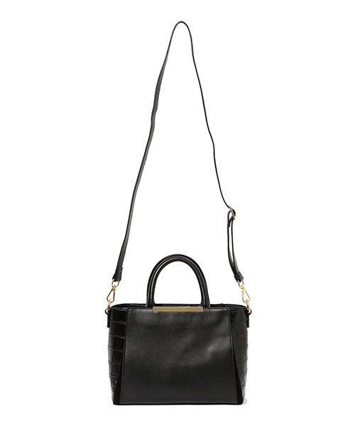 Demi-Luxe BEAMS（デミルクス ビームス）の「Demi-Luxe BEAMS / サイド 型押し 2WAY トートバッグ（トートバッグ・レディース・ブラック・ONE SIZE）」の2枚目の写真