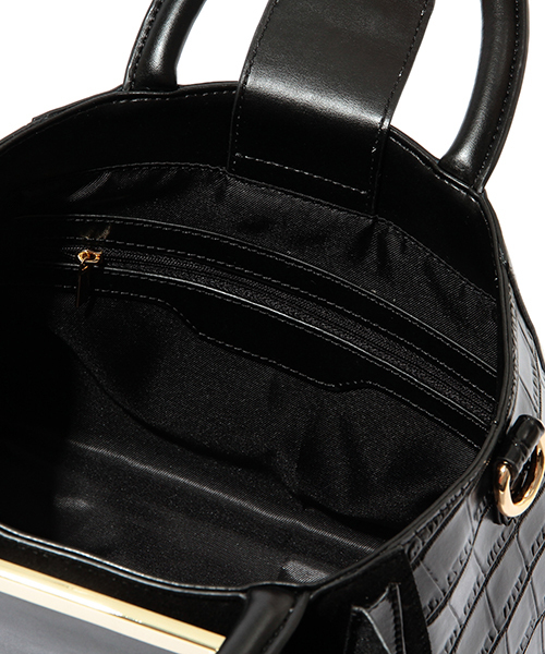 Demi-Luxe BEAMS（デミルクス ビームス）の「Demi-Luxe BEAMS / サイド 型押し 2WAY トートバッグ（トートバッグ・レディース・ブラック・ONE SIZE）」の7枚目の写真