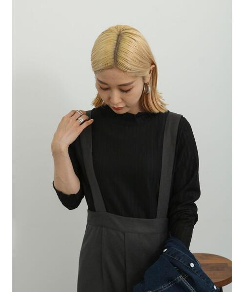 Samansa Mos2 blue(サマンサモスモスブルー)の「ハイネックシアーロンT(Tシャツ/カットソー・レディース・ブラック/キナリ/イエロー・F)」の6枚目の写真