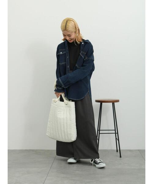 Samansa Mos2 blue(サマンサモスモスブルー)の「ハイネックシアーロンT(Tシャツ/カットソー・レディース・ブラック/キナリ/イエロー・F)」の14枚目の写真