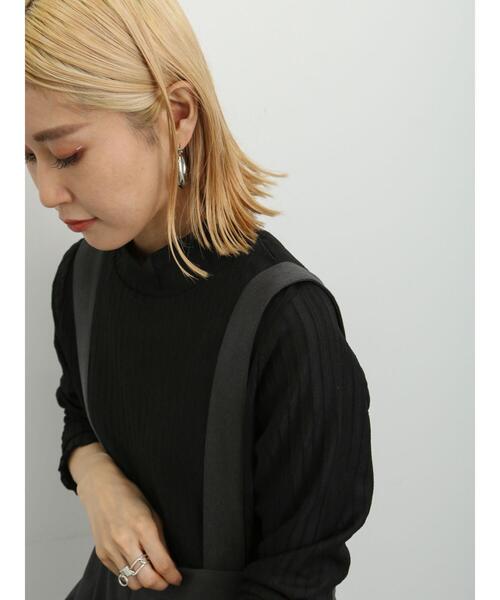 Samansa Mos2 blue(サマンサモスモスブルー)の「ハイネックシアーロンT(Tシャツ/カットソー・レディース・ブラック/キナリ/イエロー・F)」の15枚目の写真