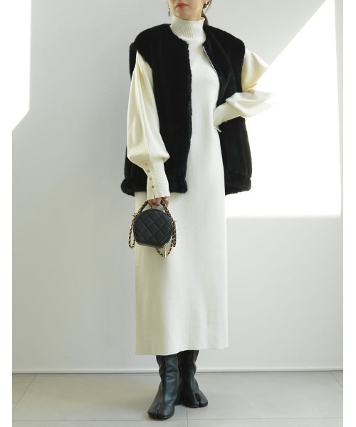 セール】丈が選べるフェイクファーベスト（ダウンベスト）｜Re:EDIT