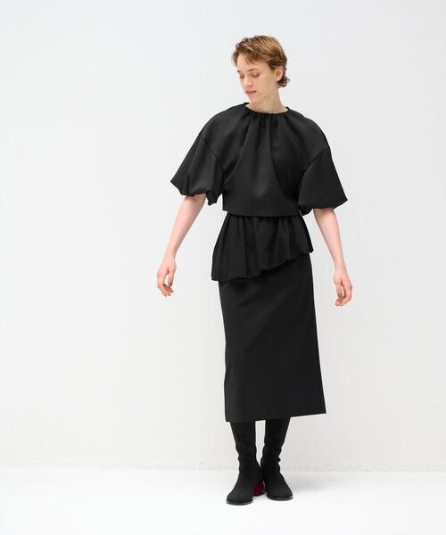 LANVIN en Bleu(ランバンオンブルー)の「バルーンスリーブショートブラウス(シャツ/ブラウス・レディース・ブラック/チャコールグレー・38)」の13枚目の写真