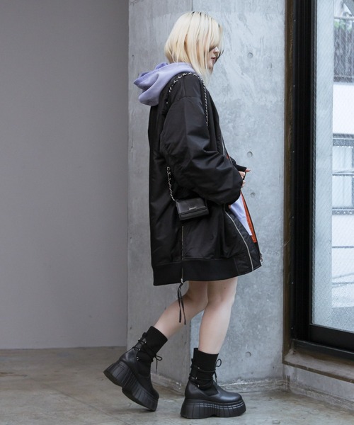 PAGEBOY（ページボーイ）の「ロングMA-1（MA-1・レディース・ブラック/カーキ・FREE）」の12枚目の写真