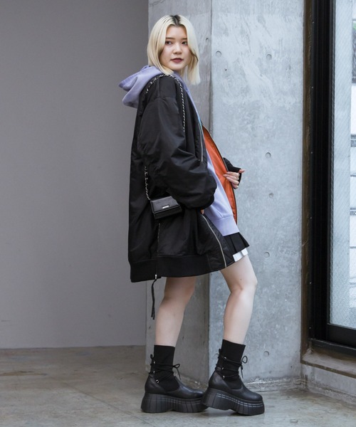 PAGEBOY（ページボーイ）の「ロングMA-1（MA-1・レディース・ブラック/カーキ・FREE）」の13枚目の写真