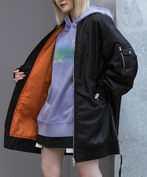 PAGEBOY（ページボーイ）の「ロングMA-1（MA-1・レディース・ブラック/カーキ・FREE）」の6枚目の写真