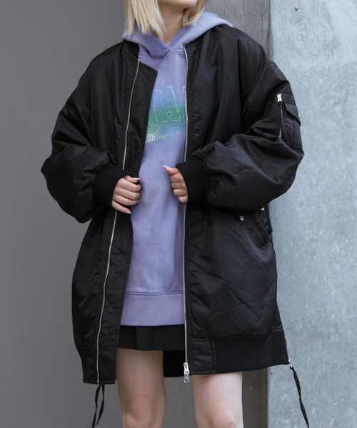 PAGEBOY（ページボーイ）の「ロングMA-1（MA-1・レディース・ブラック/カーキ・FREE）」の8枚目の写真