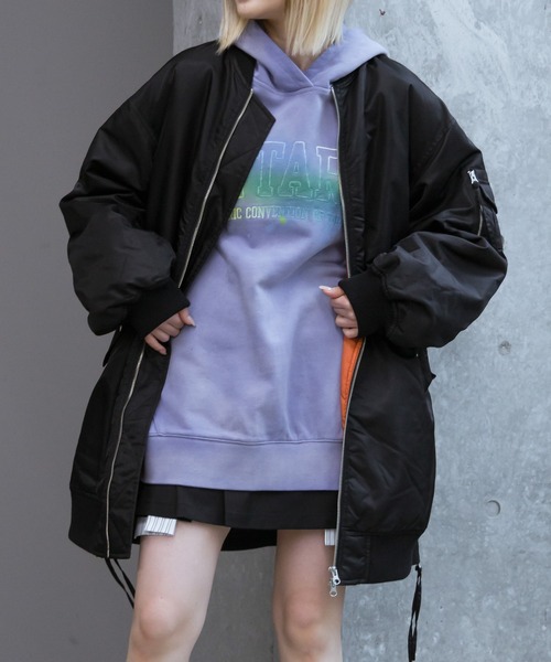 PAGEBOY（ページボーイ）の「ロングMA-1（MA-1・レディース・ブラック/カーキ・FREE）」の3枚目の写真