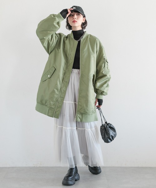 PAGEBOY（ページボーイ）の「ロングMA-1（MA-1・レディース・ブラック/カーキ・FREE）」の21枚目の写真