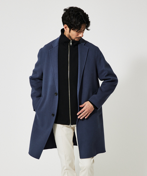 ABAHOUSE（アバハウス）の「【super120s】ウールリバー チェスターコート（チェスターコート・メンズ・ブラック/グレイッシュベージュ/グレイッシュブルー/セージグリーン/グレー・44/46/48/50）」の5枚目の写真