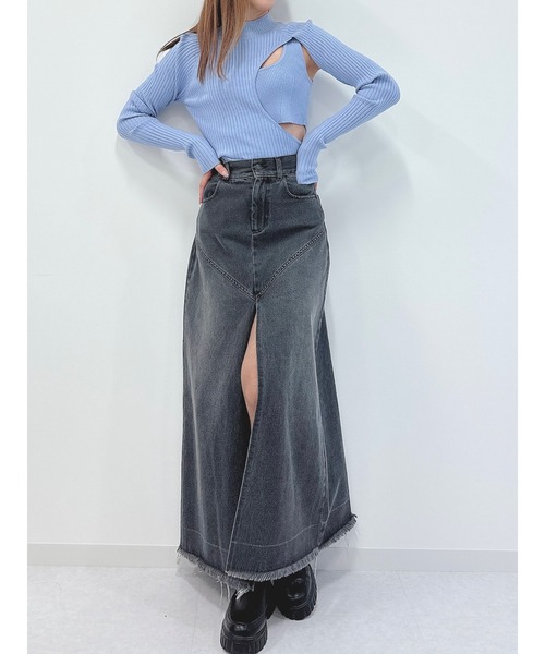 DURAS（デュラス）の「2wayデザインレイヤードニット（ニット/セーター・レディース・ネイビー/サックスブルー/ブラック・FREE）」の20枚目の写真