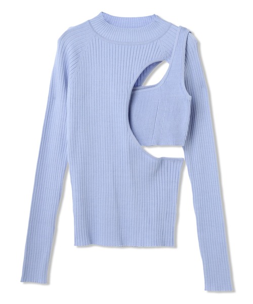 DURAS（デュラス）の「2wayデザインレイヤードニット（ニット/セーター・レディース・ネイビー/サックスブルー/ブラック・FREE）」の22枚目の写真