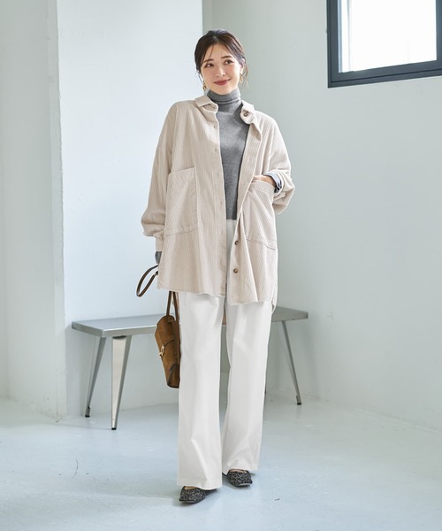 STYLE DELI（スタイルデリ）の「【LUXE】コーデュロイシャツジャケット（その他アウター・レディース・ダークグレー/モカ/ホワイト系その他・FREE）」の4枚目の写真