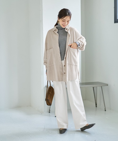 STYLE DELI（スタイルデリ）の「【LUXE】コーデュロイシャツジャケット（その他アウター・レディース・ダークグレー/モカ/ホワイト系その他・FREE）」の10枚目の写真