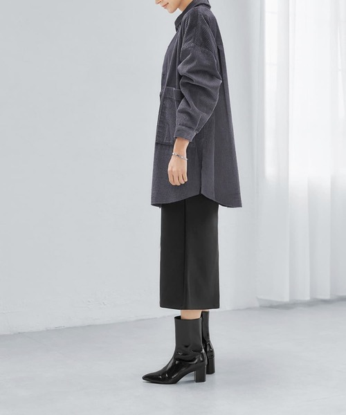 STYLE DELI（スタイルデリ）の「【LUXE】コーデュロイシャツジャケット（その他アウター・レディース・ダークグレー/モカ/ホワイト系その他・FREE）」の17枚目の写真