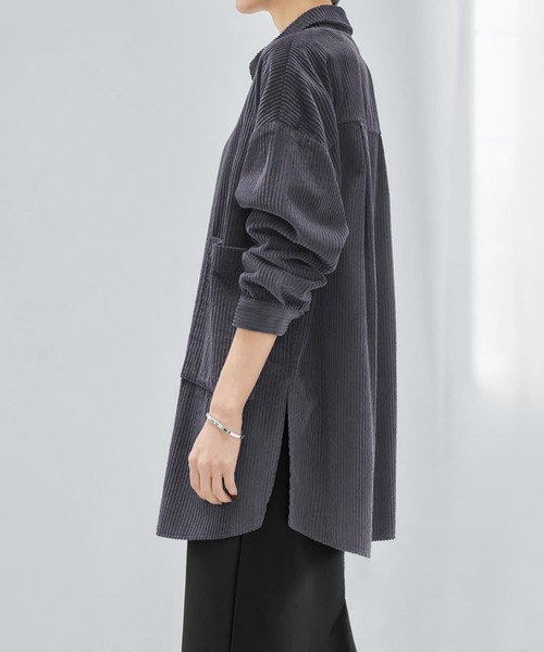 STYLE DELI（スタイルデリ）の「【LUXE】コーデュロイシャツジャケット（その他アウター・レディース・ダークグレー/モカ/ホワイト系その他・FREE）」の18枚目の写真