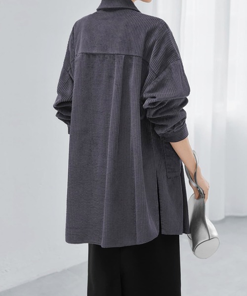 STYLE DELI（スタイルデリ）の「【LUXE】コーデュロイシャツジャケット（その他アウター・レディース・ダークグレー/モカ/ホワイト系その他・FREE）」の19枚目の写真