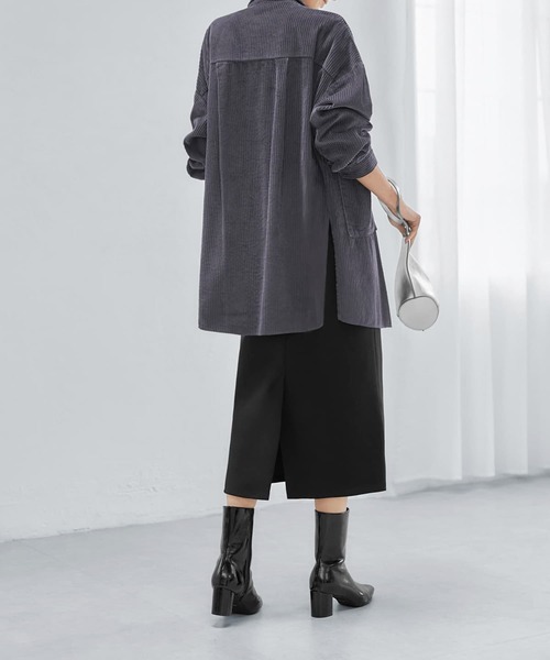 STYLE DELI（スタイルデリ）の「【LUXE】コーデュロイシャツジャケット（その他アウター・レディース・ダークグレー/モカ/ホワイト系その他・FREE）」の20枚目の写真