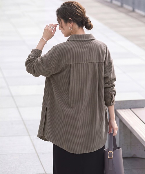 STYLE DELI(スタイルデリ)の「【LUXE】コーデュロイシャツジャケット(その他アウター・レディース・ダークグレー/モカ/ホワイト系その他・FREE)」の6枚目の写真