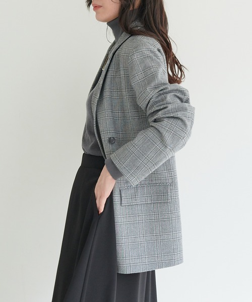 for/c(フォーシー)の「テーラードダブルジャケット【サスティナブル】(その他アウター・レディース・ブラック/チェック・M/L)」の6枚目の写真