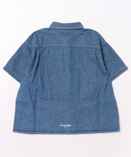 GROOVY COLORS（グルービーカラーズ）の「8ozデニム HUMBURGER 半袖シャツ（シャツ/ブラウス・キッズ・ブルー・120/110）」の2枚目の写真