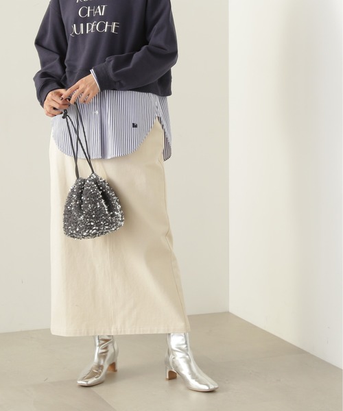 N.(N. Natural Beauty Basic)(エヌエヌナチュラルビューティーベーシック)の「【S Size Line】◆グリッタープリントロングスカート(スカート・レディース・グレー/クリーム・MEDIUM/SMALL)」の1枚目の写真